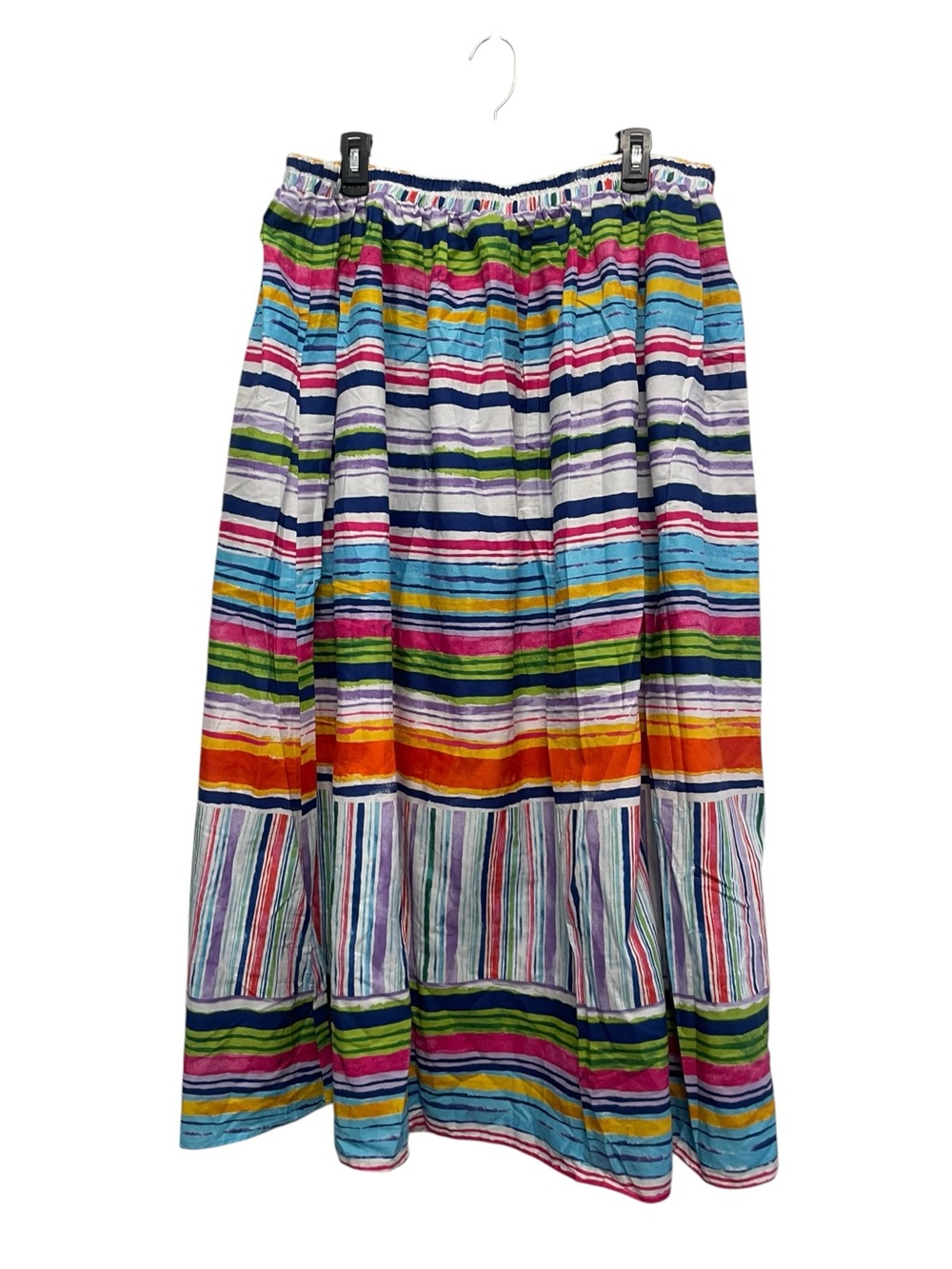 Ashley Stewart Women’s Rainbow Stripe Tiered Maxi Skirt Size 18/20 NEW